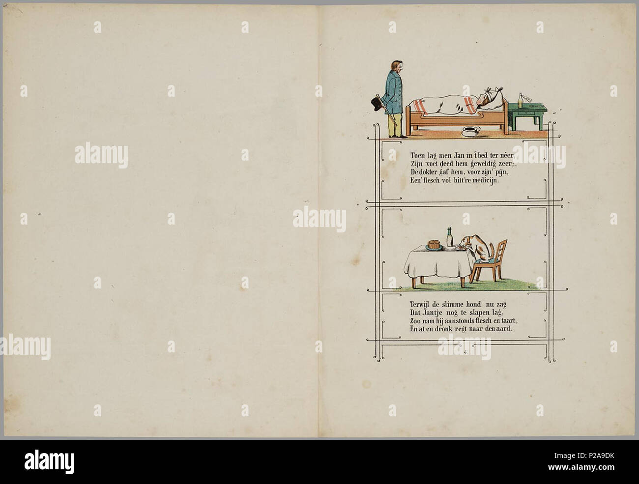 . Prentenboek leerzame een aardig rencontré vertellingen / naar het beroemde Hoogduitsche kinderwerk', 'Der Struwwelpeter voor Nederlandsche jongens en meisjes bewerkt W.P. porte Razoux. Herdr. Bl : gekl 20. mauvais // De keerzijde der bladen est onbedrukt // De oorspronkelijke auteur est Heinrich Hoffmann // Datering in verdere gegevens : Theo Gielen dans 'Tot volle waschdom' p. 151-164. Vermoedelijk tekeningen van zijn de H.L. van Hoogstraten en Hendrik Scheeve // 1e Ned. uitgave : 1848 // bevat 8 verhalen : De Geschiedenis van den wreeden ; Jan De Geschiedenis van de zwarte jongens ; De Geschiedenis van den Banque D'Images