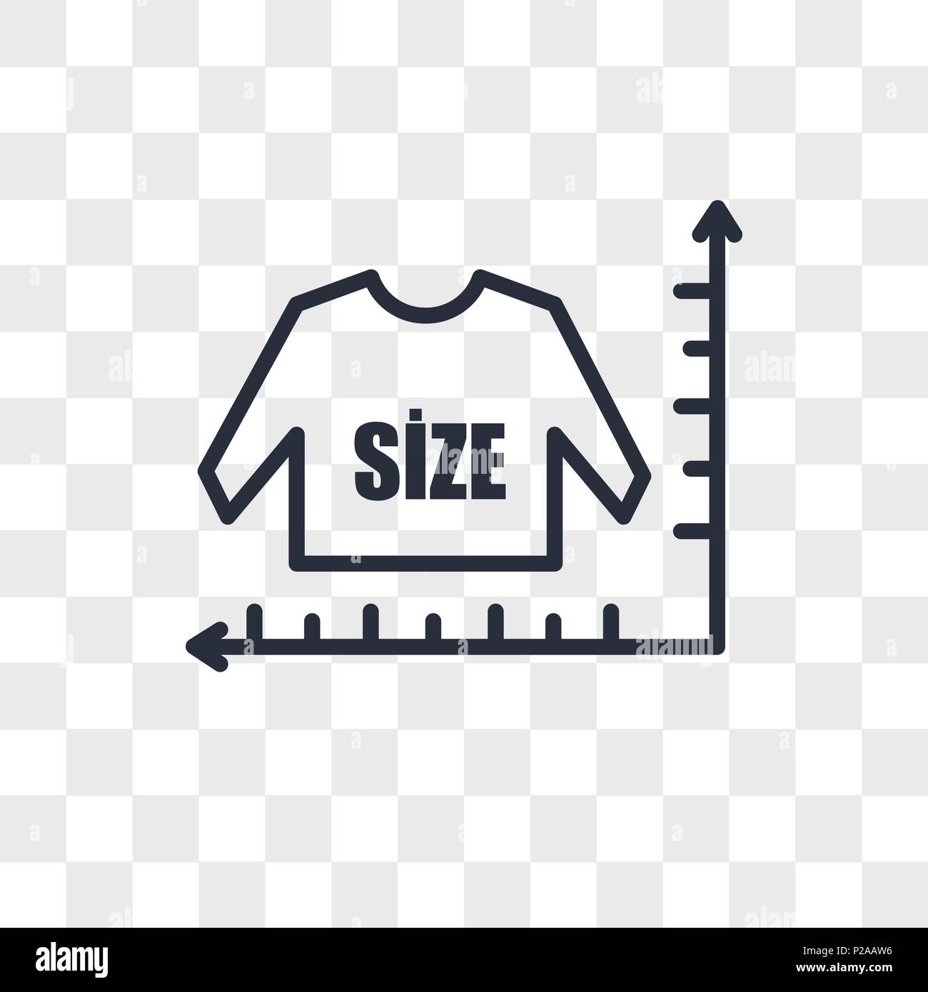 Size Chart icône vecteur isolé sur fond transparent, size chart concept logo Illustration de Vecteur