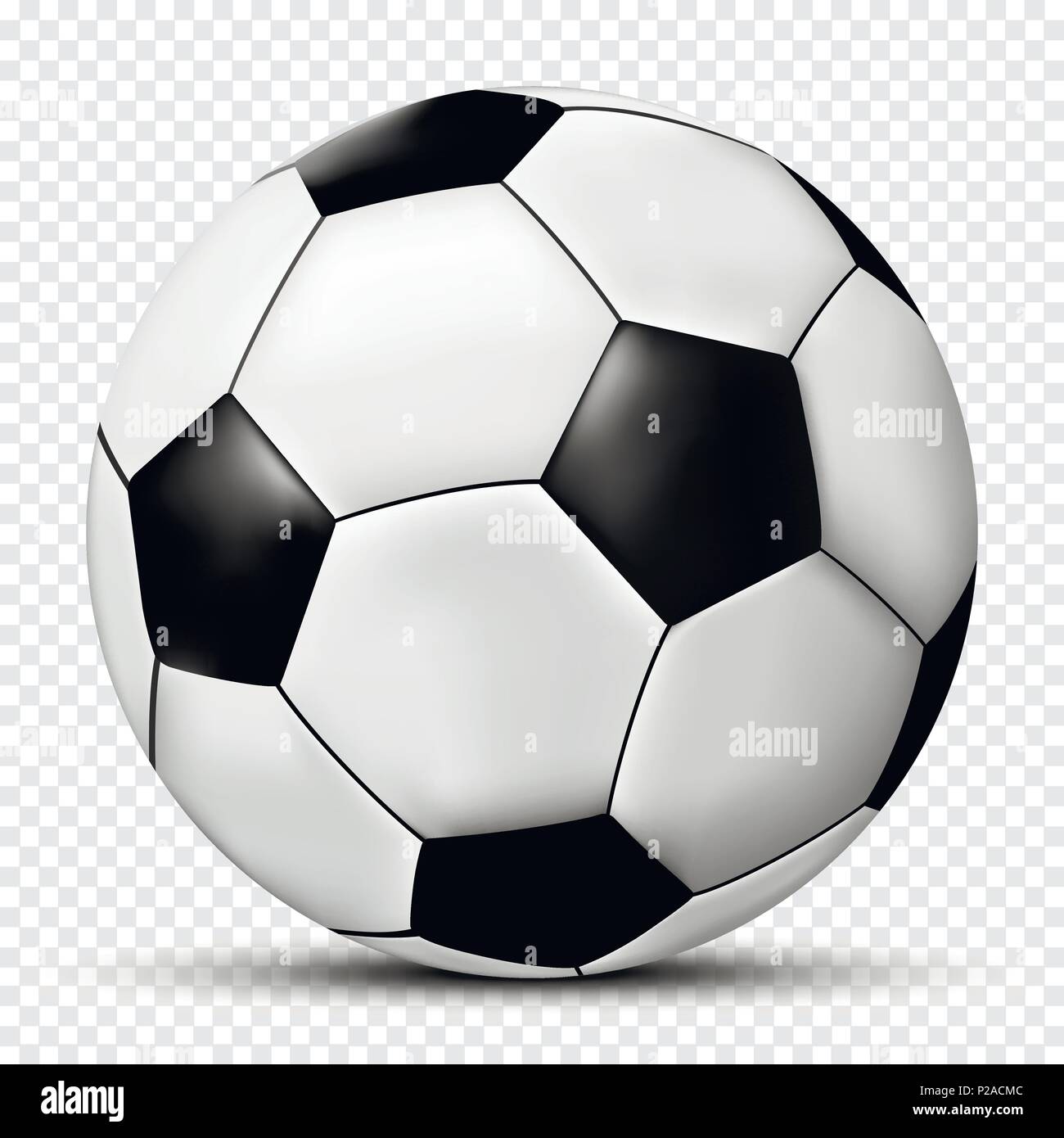 Le football ou soccer ball isolé sur fond transparent. Vector illustration. Illustration de Vecteur