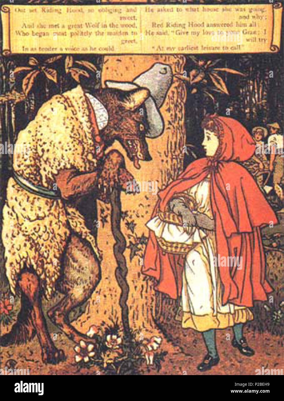 . Illustration de Crane, Walter. Le Petit Chaperon Rouge. London : George Routledge and Sons, 1875. 1875. Walter Crane (1845-1915) Peintre et Illustrateur britannique Description Date de naissance/Décès 15 Août 1845 14 mars 1915 Lieu de naissance/décès lieu de travail Horsham Liverpool Liverpool, Londres contrôle d'autorité : Q660917 : VIAF 74022344 ISNI : 0000 0001 2139 6487 ULAN : 500014587 RCAC : n79060706 NLA : 35031991 278 WorldCat RRH Walter Crane 1875 Banque D'Images