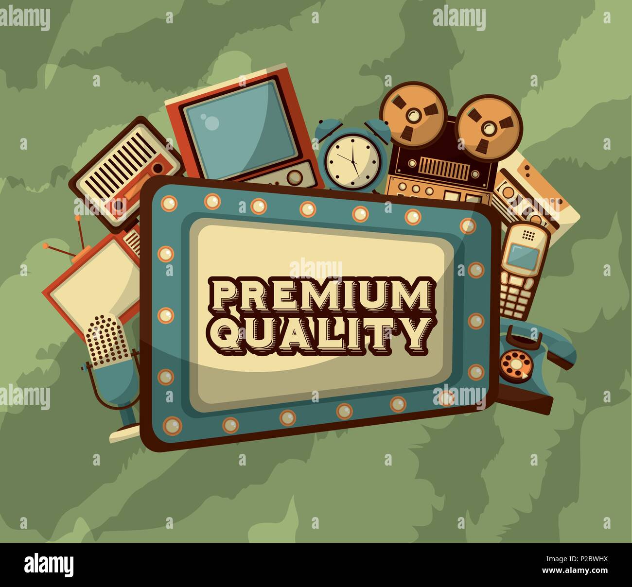 La technologie de qualité premium billboard retro vintage vector illustration Illustration de Vecteur