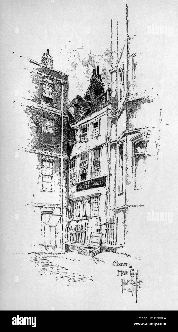 . Anglais : Herbert Railton's illustration d'un corner de Hare cour . vers 1895. Herbert Railton (1857-1910)[1] 146 Herbert Railton - Coin de Cour Lièvre Banque D'Images