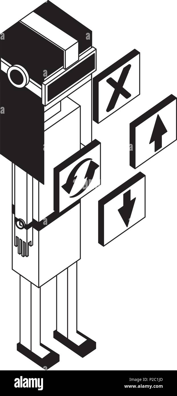 Femme à l'aide de lunettes vr à boutons 3d game Illustration de Vecteur