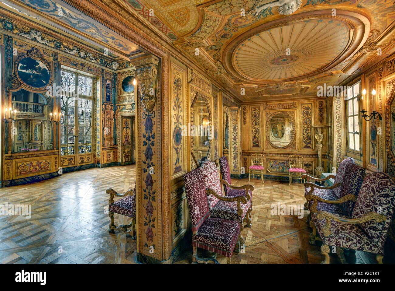 France, Paris, l'île Saint Louis, l'hôtel de Lauzun, la chambre a également appelé la salle de musique Banque D'Images