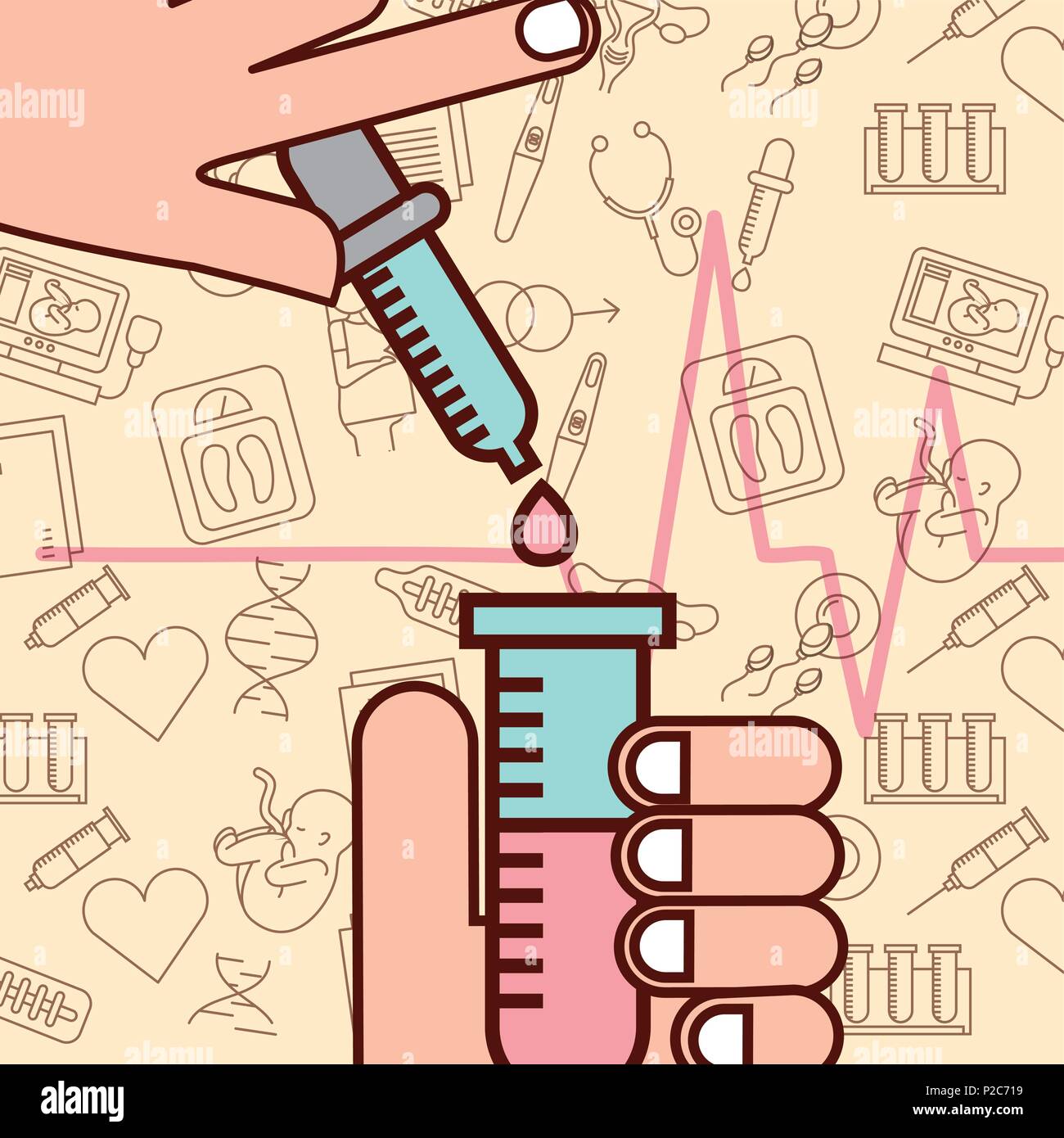 La fécondation grossesse liées Illustration de Vecteur