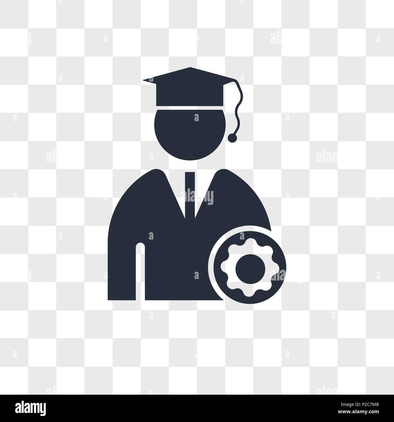 Icône vecteur des étudiants diplômés isolé sur fond transparent, étudiant diplômé concept logo Illustration de Vecteur