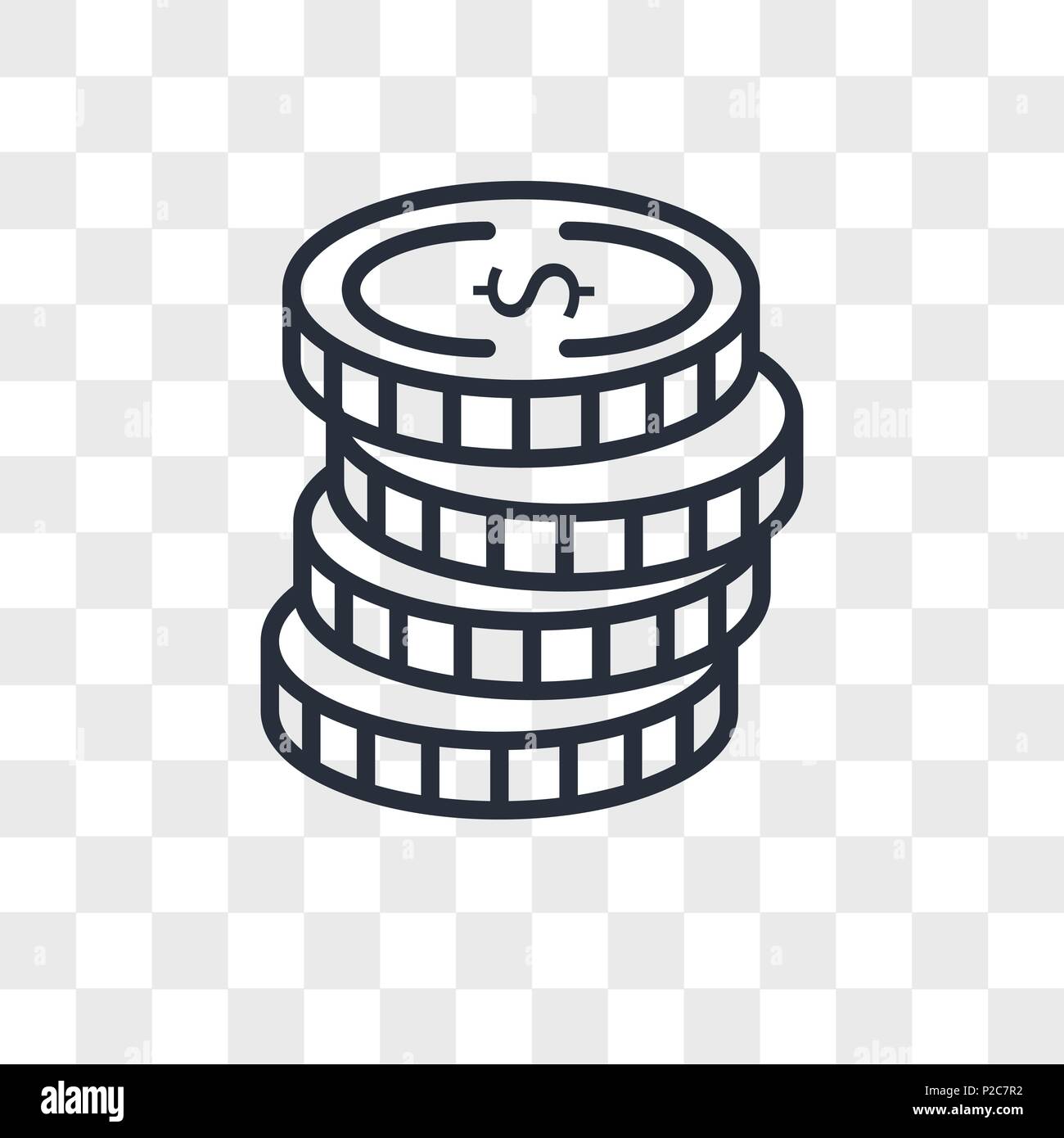 Icône vecteur pièces isolé sur fond transparent, pièces concept logo Illustration de Vecteur