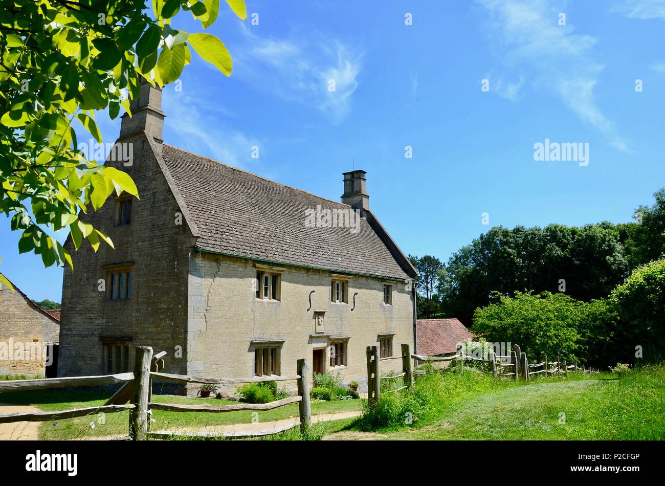 Extérieur de Woolsthorpe Manor, Lincolnshire, lieu de naissance et l'accueil du scientifique et mathématicien Sir Isaac Newton. Banque D'Images