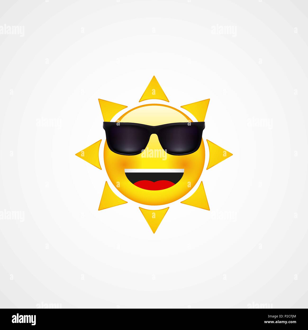 Lunettes de soleil d'été avec la face et sourire heureux Illustration de Vecteur