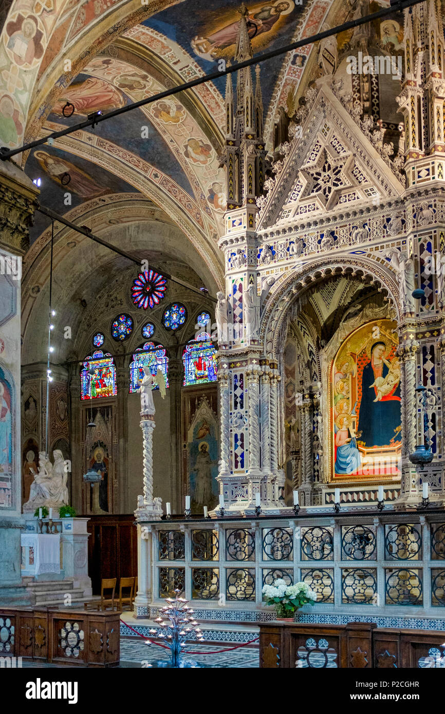 Le Tabernacle par Andrea Orgagna de Orsanmichele, Florence, Italie Banque D'Images
