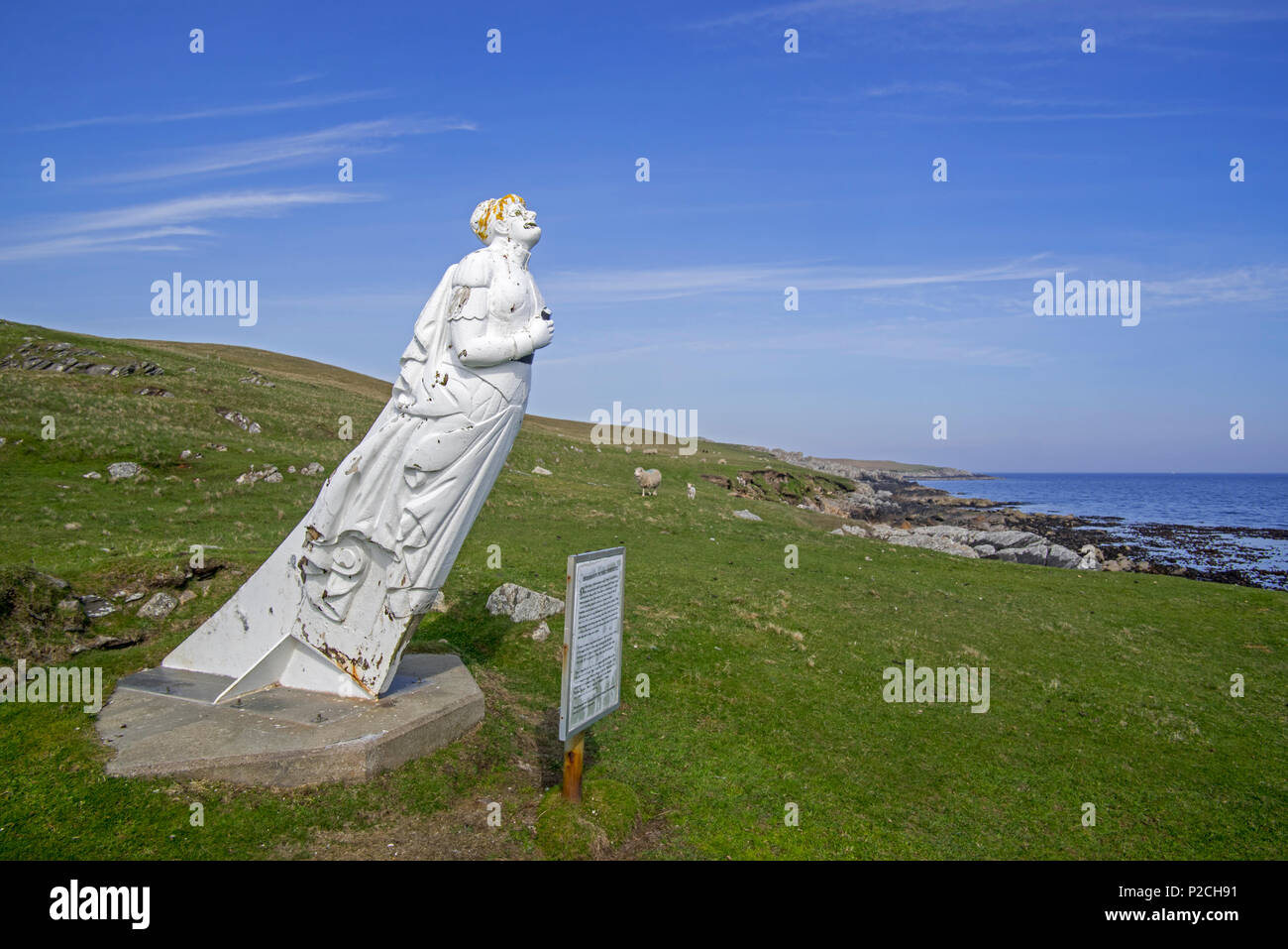 Le Livre blanc de la femme, figure de proue de l'Queyon wrecked ship Bohus à Otterswick allemand, criez, Shetland, Scotland, UK Banque D'Images