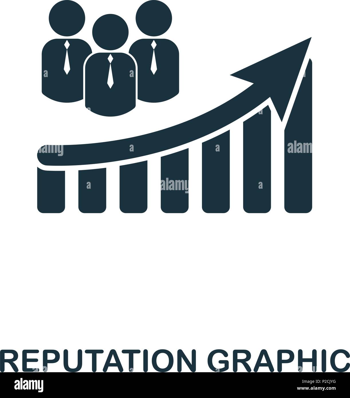 Réputation Accroître icône graphique. Mobile apps, d'impression et plus d'utilisation. L'élément simple à chanter. Augmentation de la réputation monochrome icône graphique illustration. Illustration de Vecteur