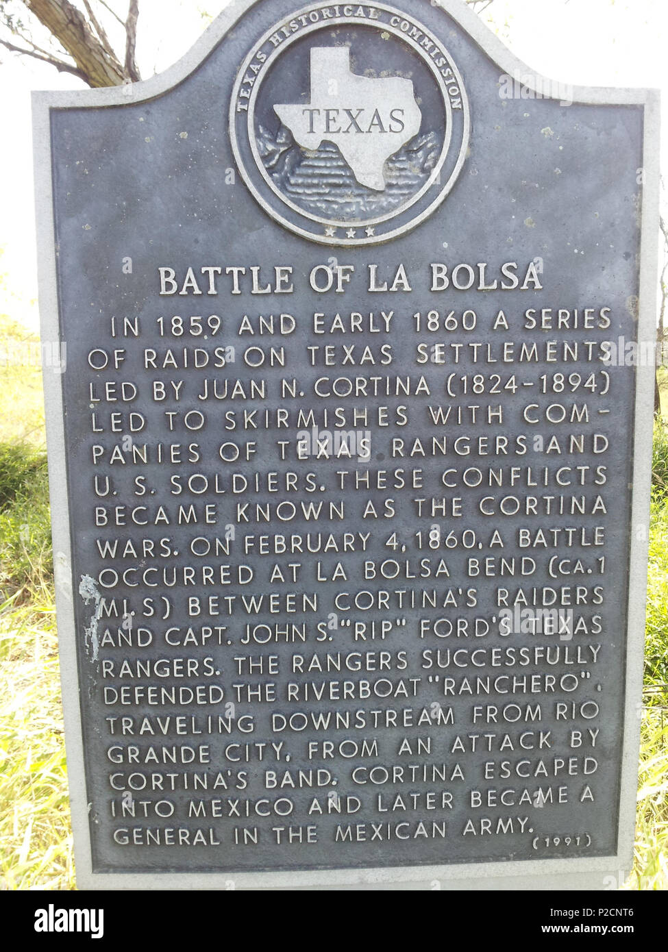 . Anglais : Bataille de la Bolsa Texas repère historique . 17 janvier 2014, 13:43:13. Pi3.124 6 Bataille de la Bolsa Texas repère historique Banque D'Images