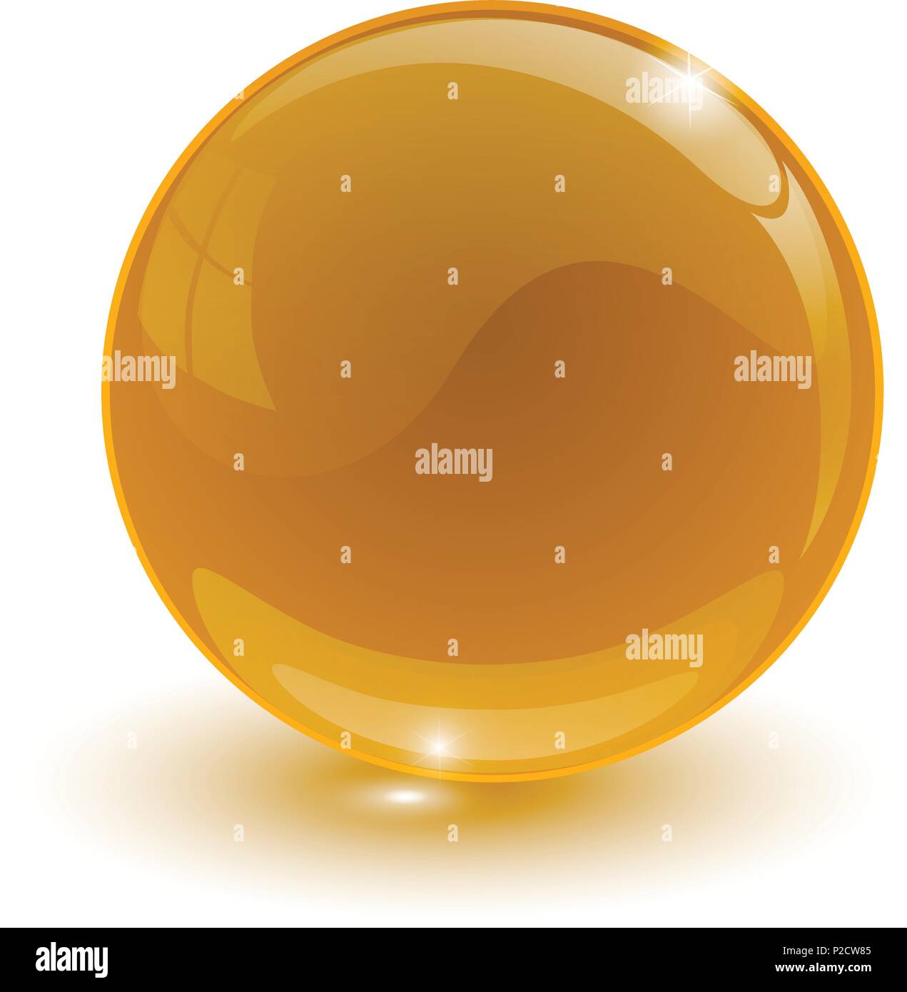 Vitreux orange ball isolé sur fond blanc Illustration de Vecteur