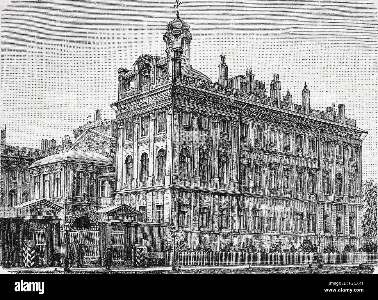 Palais Anichkov était un ancien palais impérial à Saint-Pétersbourg, Russie, Anitschkowpalast zu Saint-Pétersbourg, Russie, amélioration numérique reproduction à partir d'un tirage original du 19ème siècle, 1881 Banque D'Images
