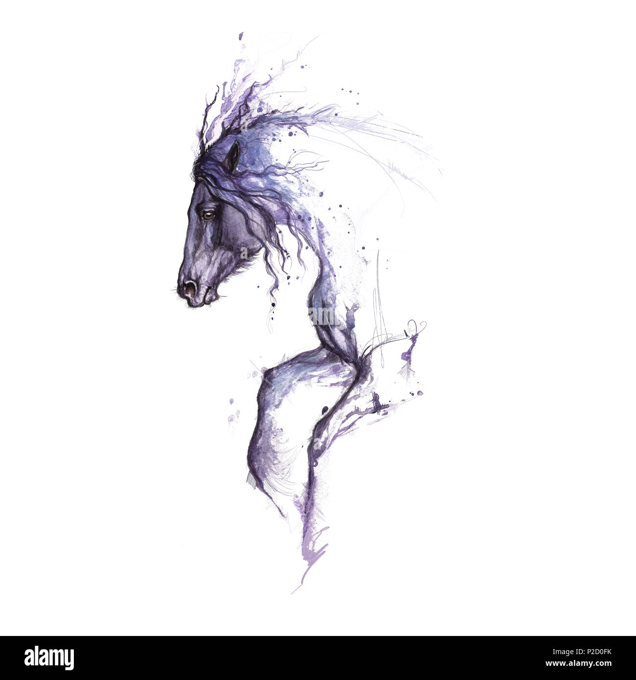 Cheval, tribal, tatouage. Vecteur, élégant, gratuite, cheval, style, noir, élevage, blanc, étalon, tatouage, mouvement, | CanStock