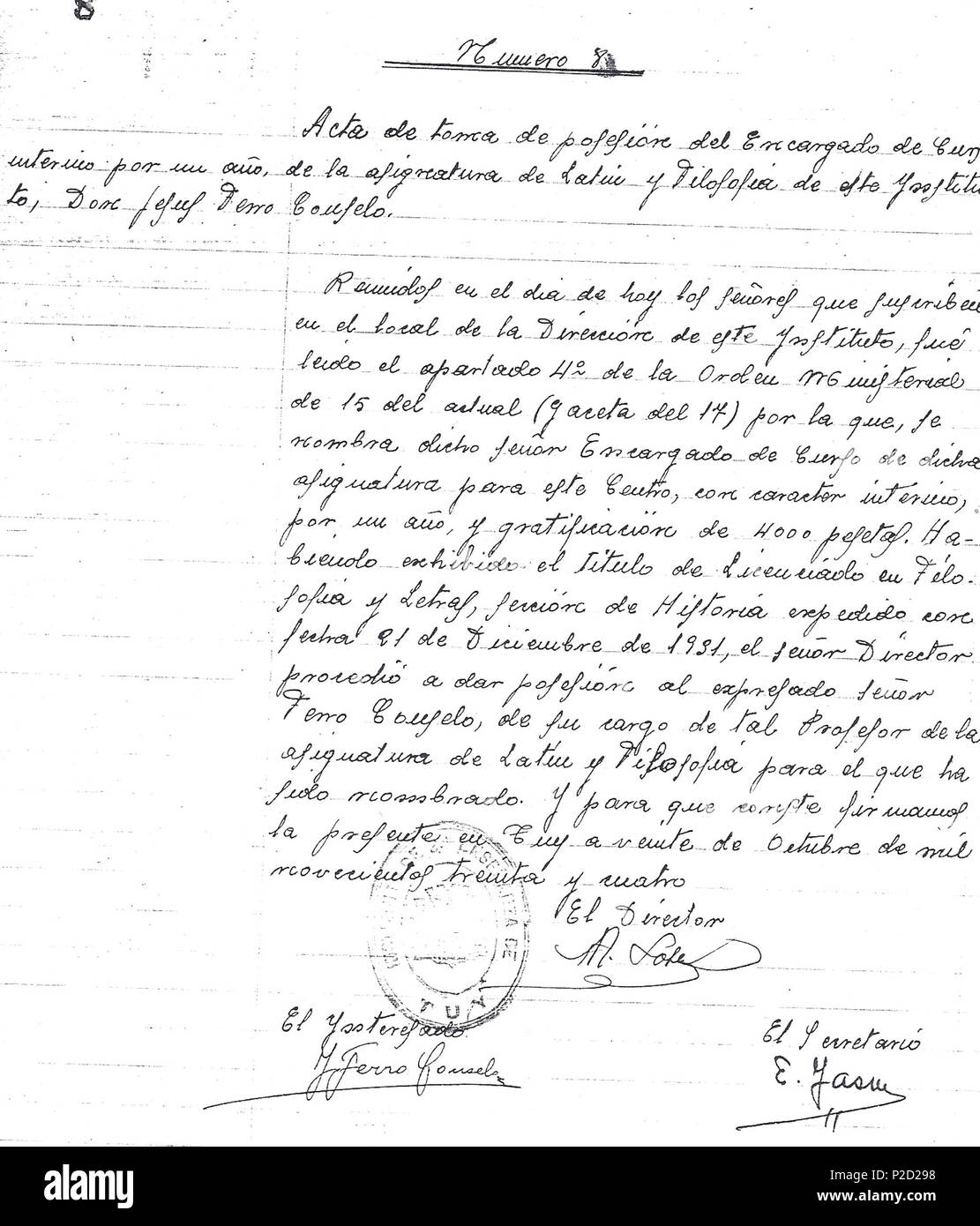 63 Toma de la possession de Xesús Ferro Couselo Banque D'Images