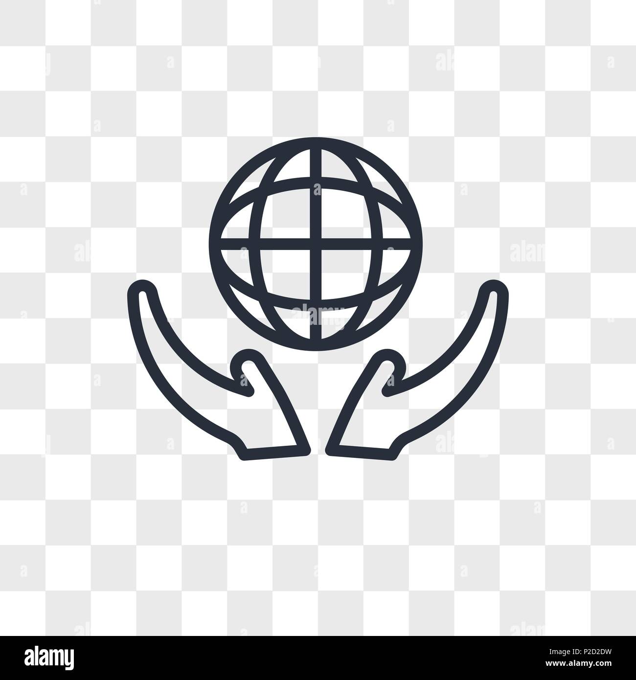 Monde Dans Nos Mains L Icone Vecteur Isole Sur Fond Transparent World In Our Hands Concept Logo Image Vectorielle Stock Alamy
