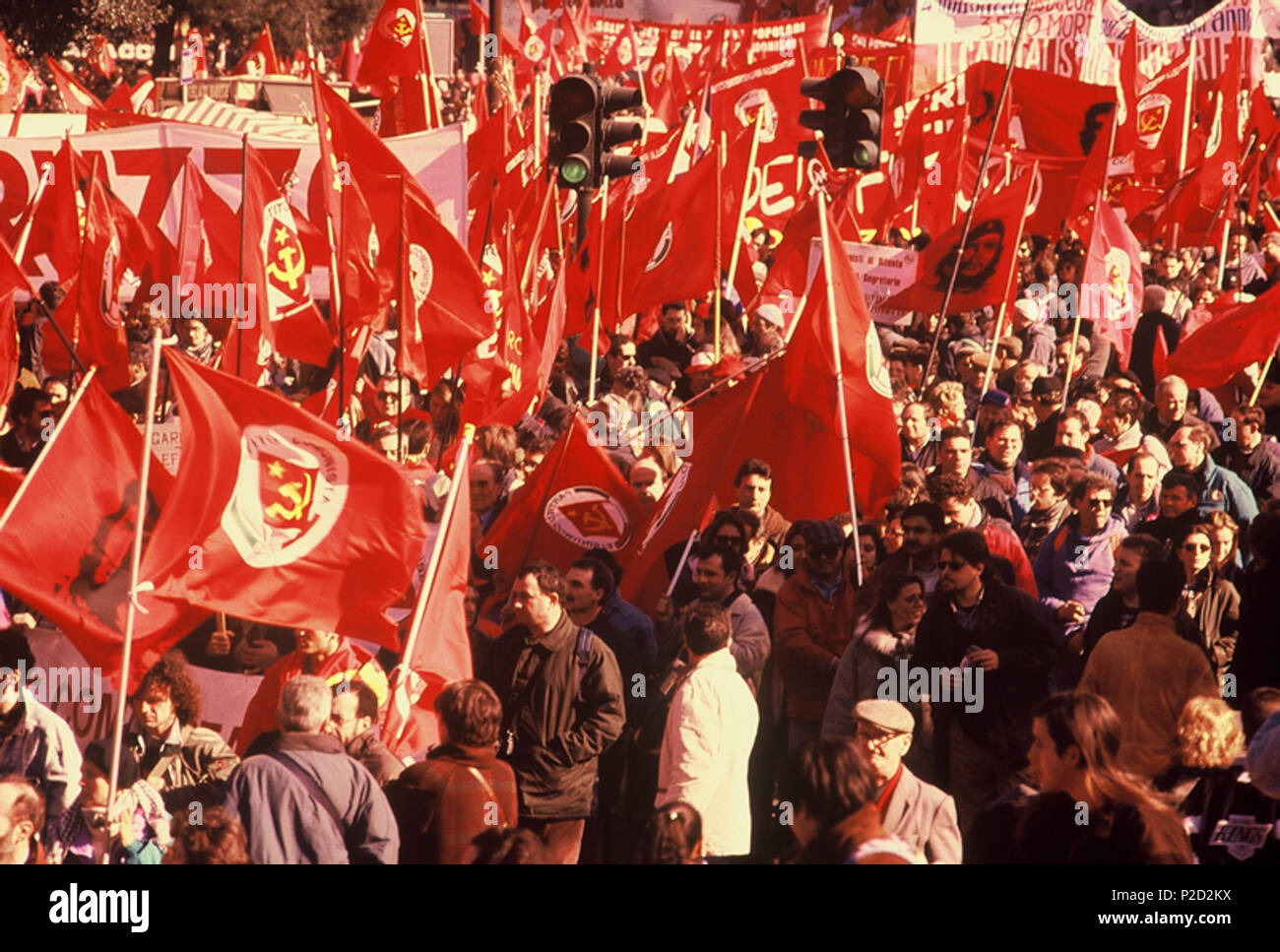 . Italiano : Manifestazione del PRC del 1996 . 2 janvier 1996. Partito della Rifondazione Comunista 2 1996manifestazioneprc Banque D'Images