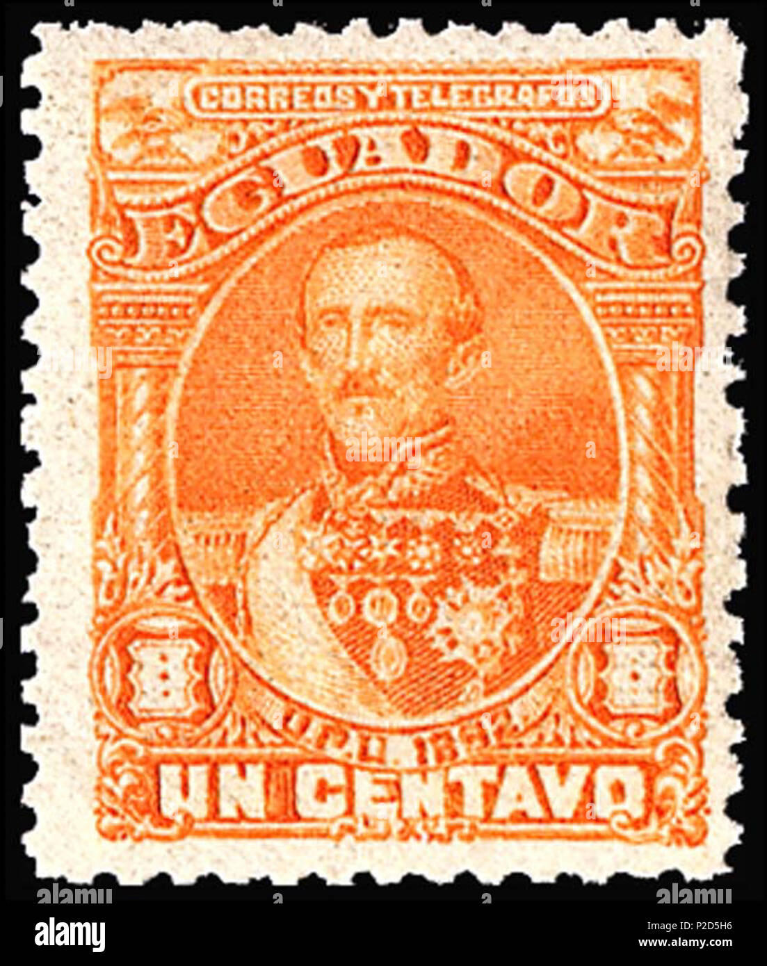 . Anglais : timbre-poste de l'Équateur, 1892 Imprimé par Hamilton Bank Note Co., 1892 Seebeck / . 1892. Bureau de poste 17 Équateur Équateur Seebeck Banque D'Images
