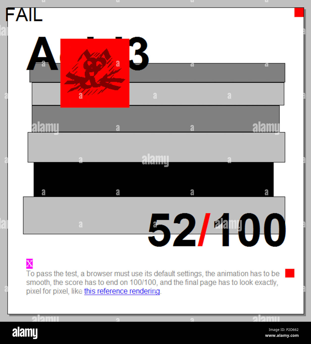 20 Firefox2.0.0,13 ACID3 Banque D'Images