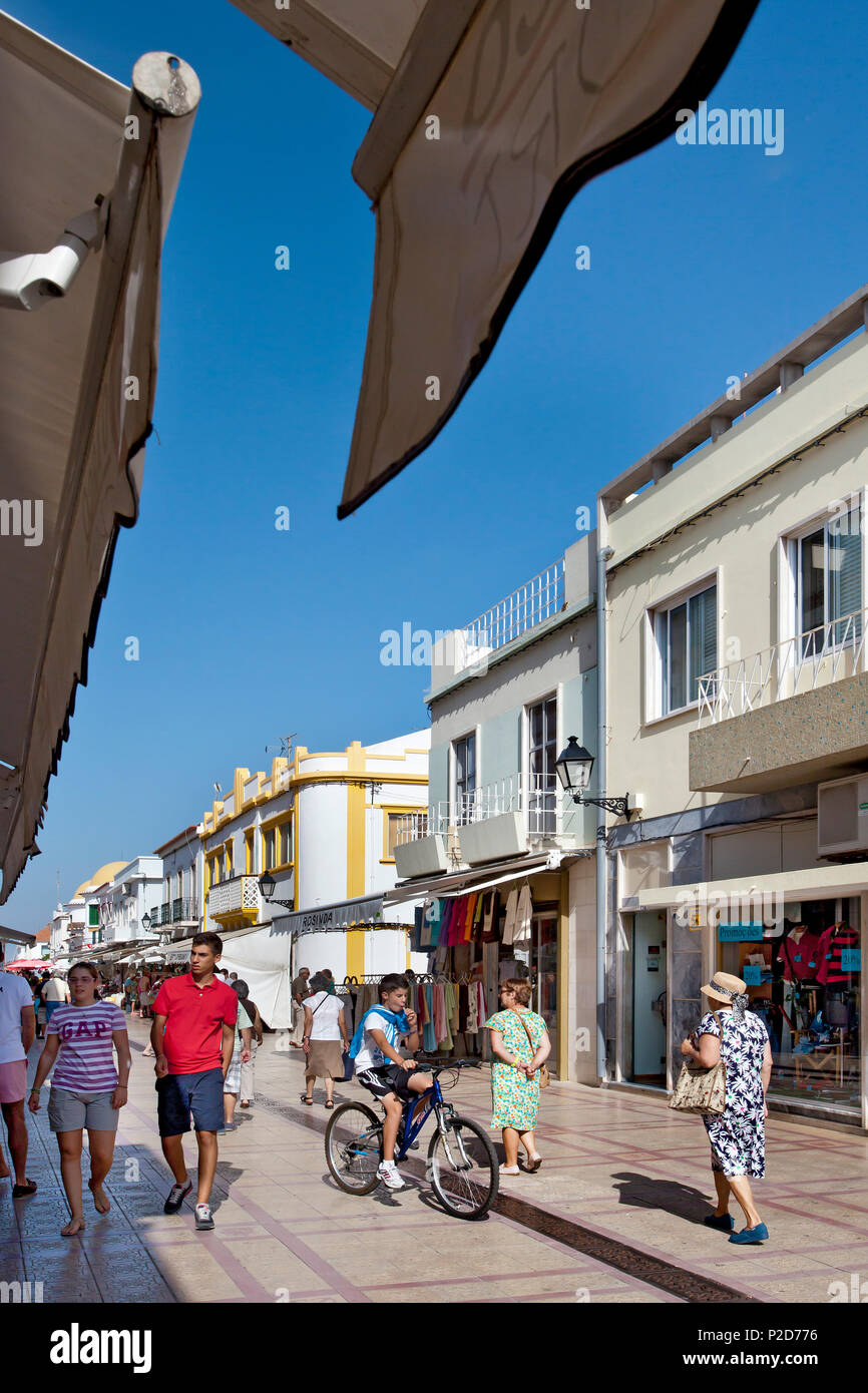 Main street, Vila Real de Santo Antonio, Algarve, Portugal Banque D'Images