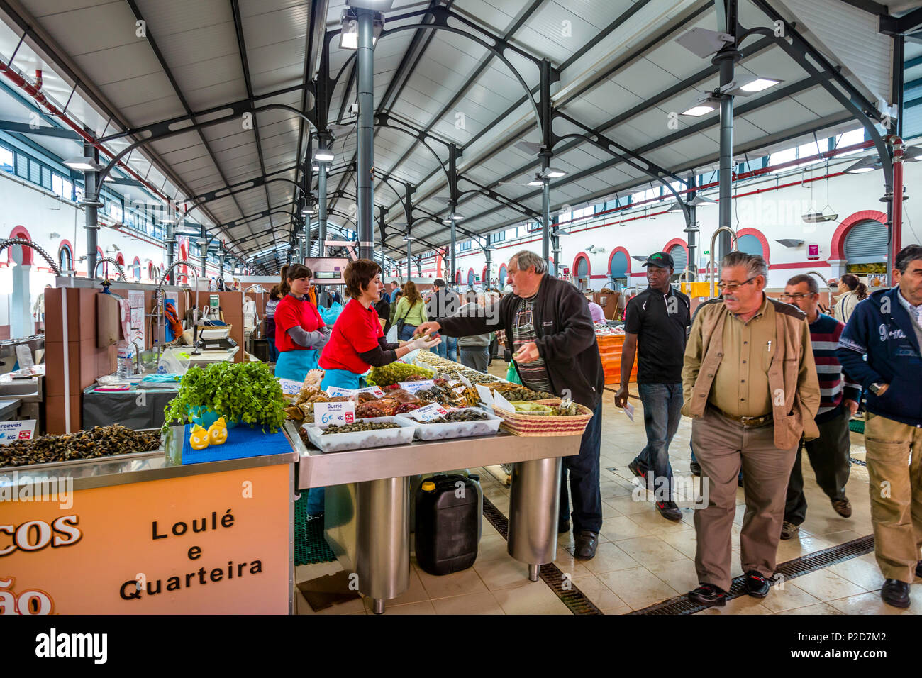Marché de poisson de la halle, Loulé, Algarve, Portugal Banque D'Images