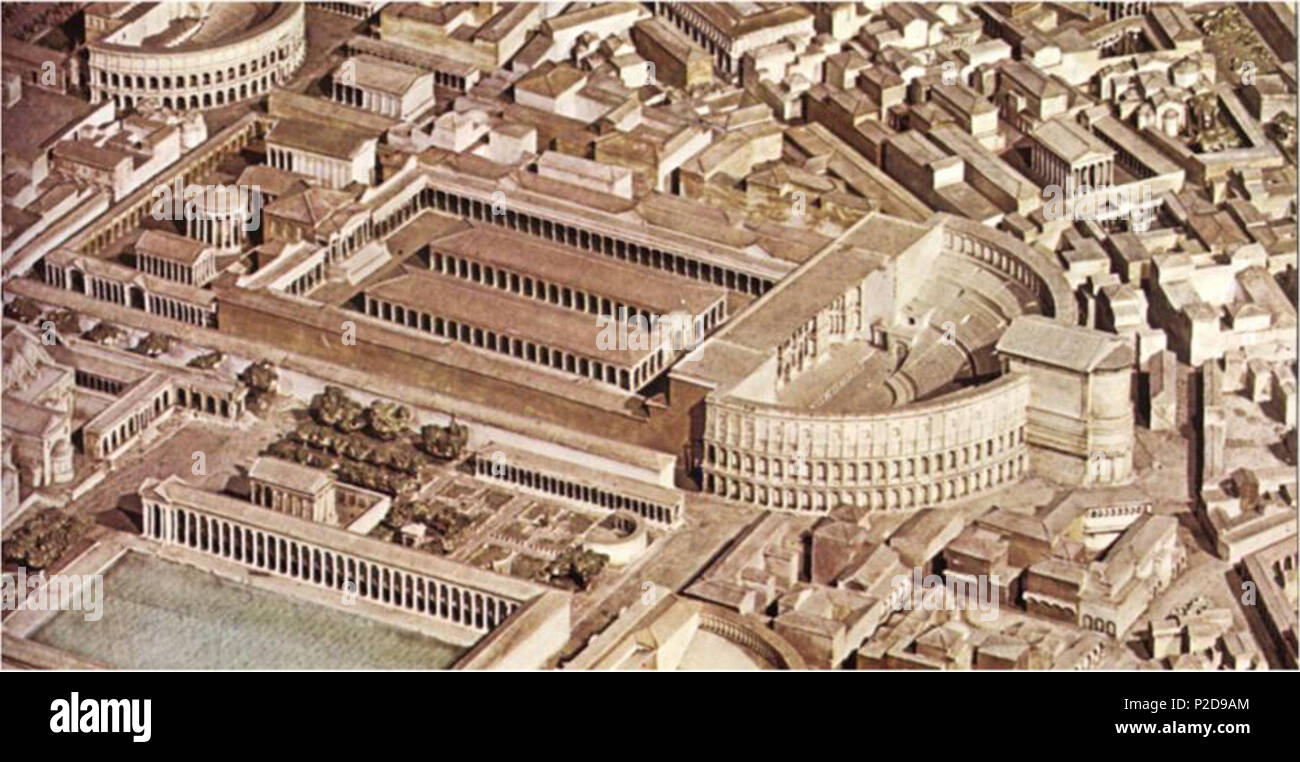 11 - Campus Martius Théâtre de Pompeius Banque D'Images