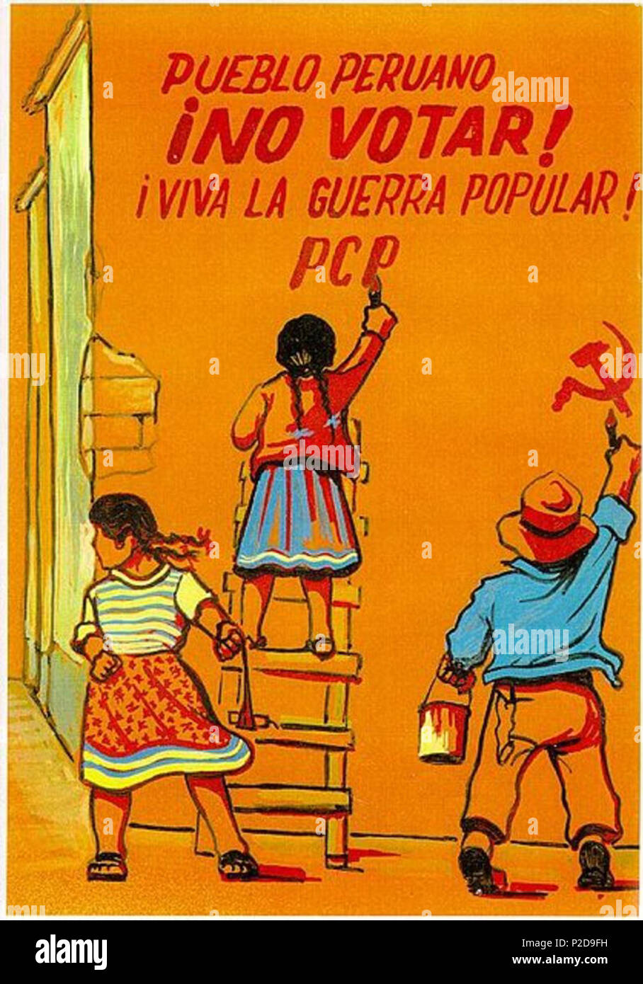 . Español : Cartel de Sentier lumineux . 11 février 2017. Le Sendero Luminoso 11 CartelSenderoLuminosoBoycott Banque D'Images