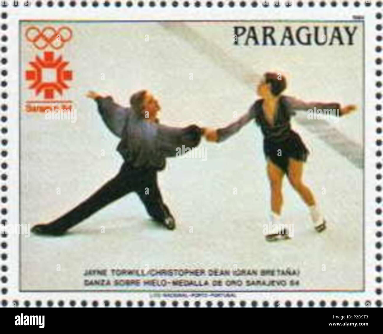 . Jayne Torvill et Christopher Dean . 1984. Inconnu 13 Christopher Dean et Jayne Torvill 1984 Paraguay stamp Banque D'Images