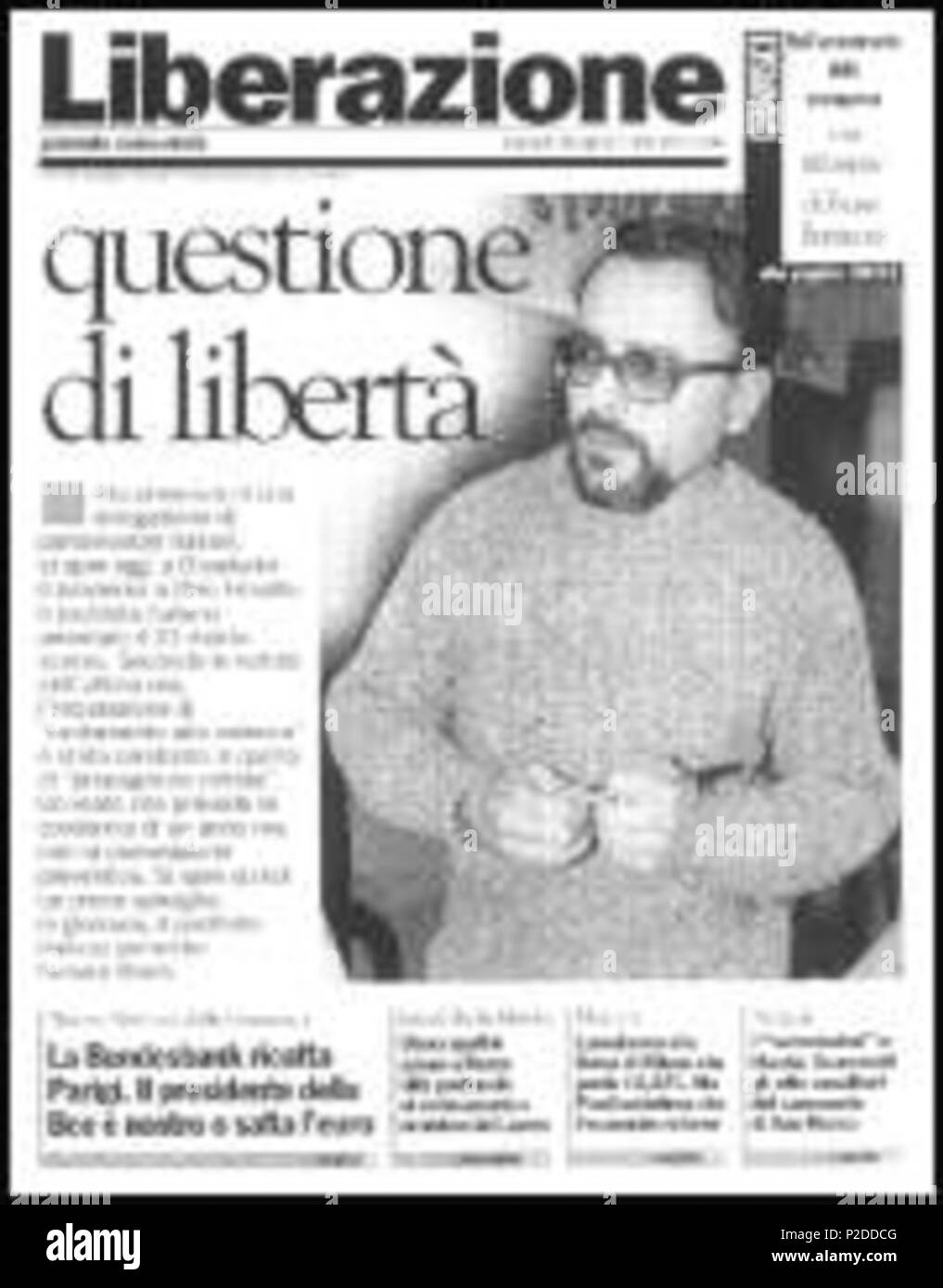 . Italiano : Liberazione del 28 aprile 1998 . 28 avril 1998. Partito della Rifondazione Comunista 31 Liberazionefrisullo Banque D'Images