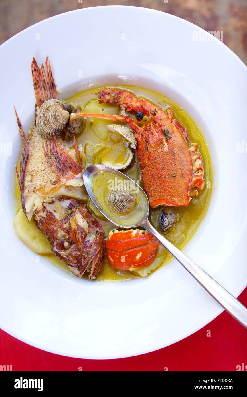 La Croatie, Dalmatie, côte dalmate, île de Hvar, île Palmizana, gregada recette du restaurant Kapetana Banque D'Images