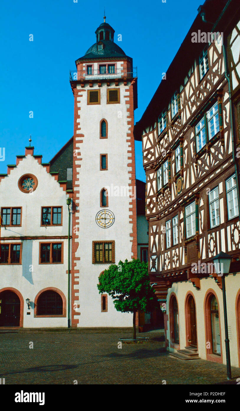 L'hôtel de ville Rathaus ou,Allemagne,Mosbach Banque D'Images