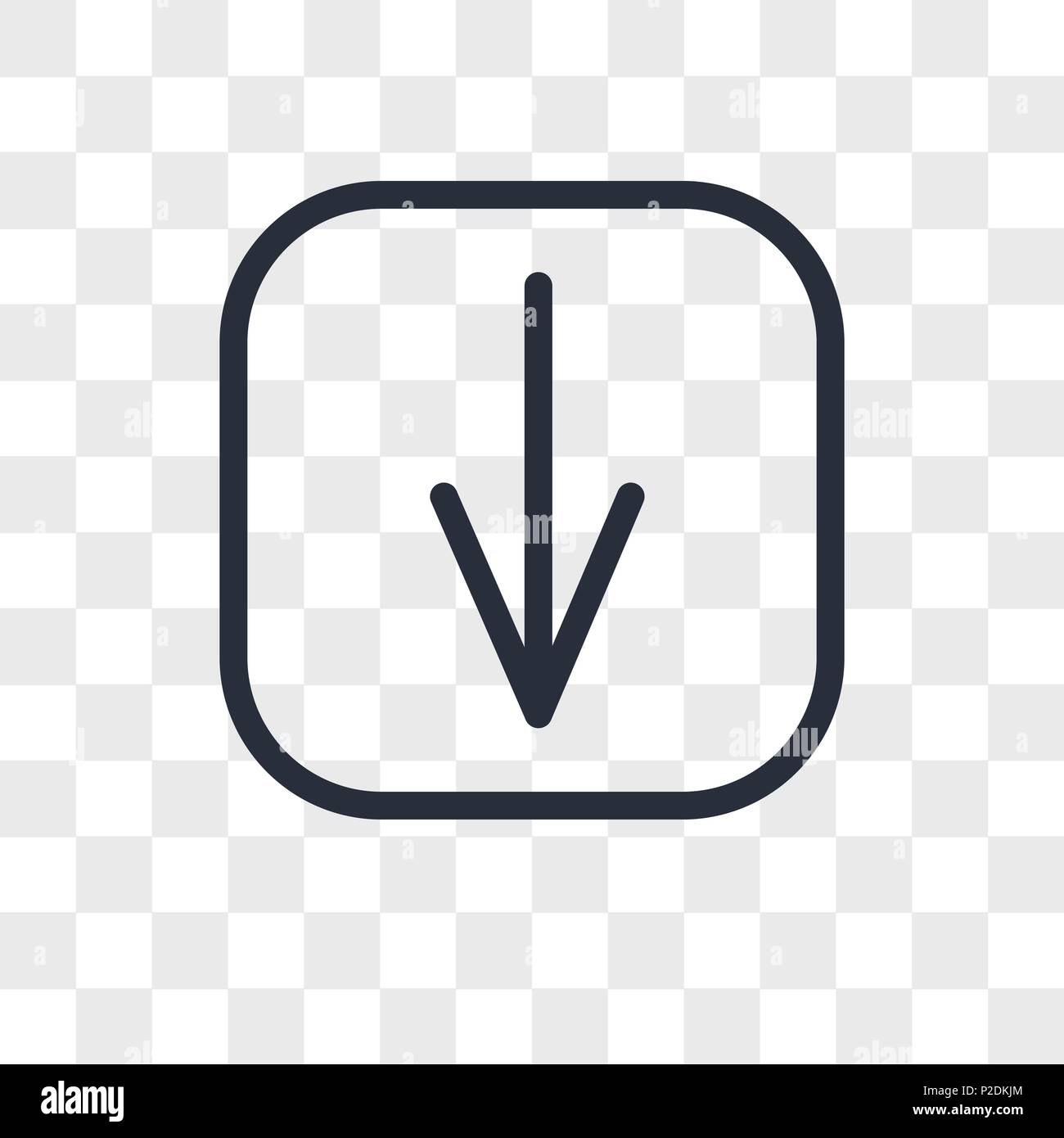 Fleche Vers Le Bas Icone Vecteur Isole Sur Fond Transparent Fleche Vers Le Concept Du Logo Image Vectorielle Stock Alamy