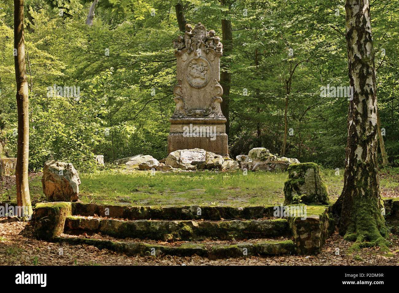 Pour les chasseurs Memorial aus Kurpfalz dans Entenpfuhl, Soonwald, district administratif de Bad Kreuznach, région d'Nahe-Hunsrueck, R Banque D'Images