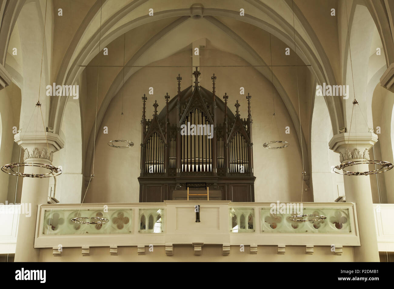 Plus ancien orgue par Stumm 1723 dans l'église St Martin à Rhaunen, district administratif de Birkenfeld, Région de Hunsrueck, Rhinela Banque D'Images