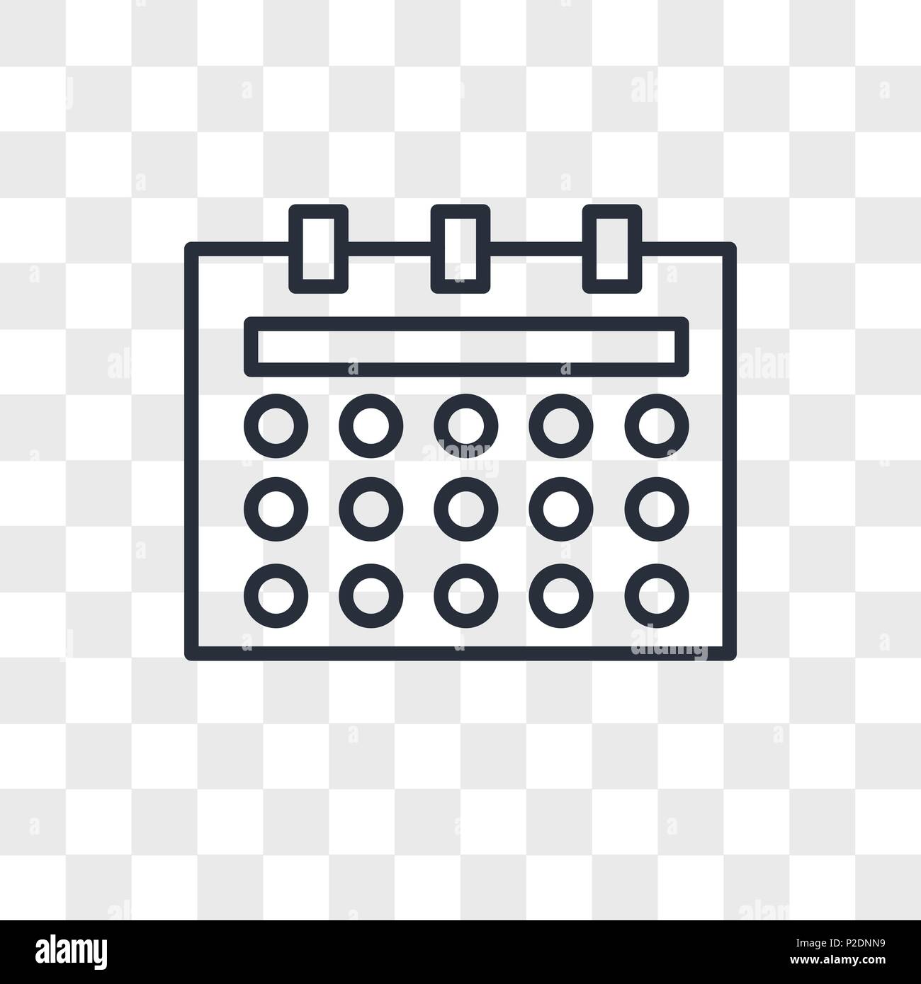 Icône vecteur calendrier isolé sur fond transparent, concept logo