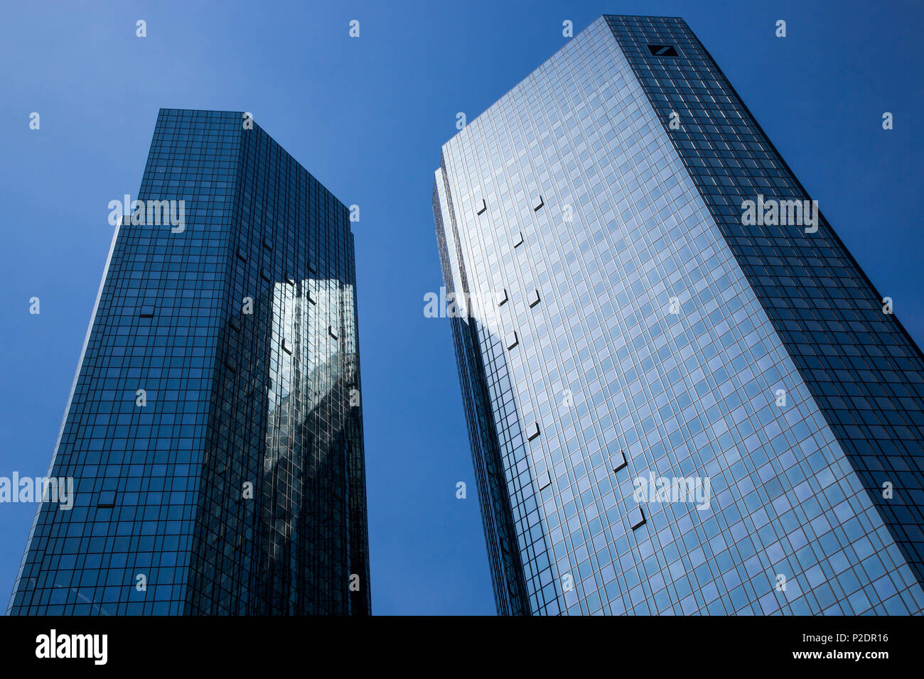 Deutsche Bank tours gratte-ciel dans le quartier financier, Frankfurt am Main, Hessen, Germany, Europe Banque D'Images