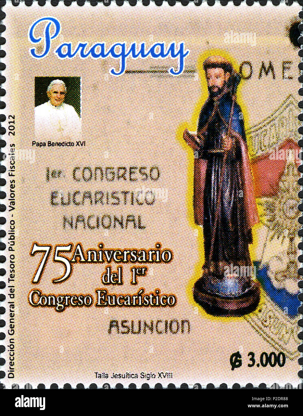 . Az ?rbaycanca : 2012-ild'EC ? Burax ?lm ? ? Paraqvay markas internationai depuis ? Anglais : Stamps du Paraguay, 2012 . 2012. Poster du Paraguay 59 timbres de Paraguay, 2012-39 Banque D'Images