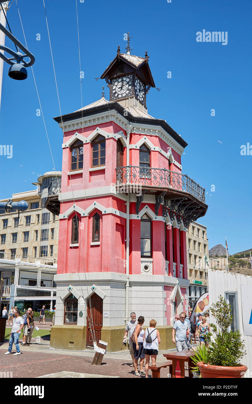 Cape Town harbour tour de l'horloge. Banque D'Images