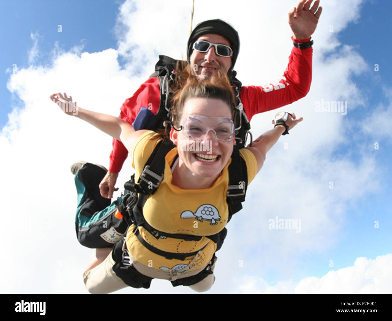 Anglais : Tandem en chute libre au Centre de parachutisme de Chicagoland  dans Hinckley, IL . 10/6/