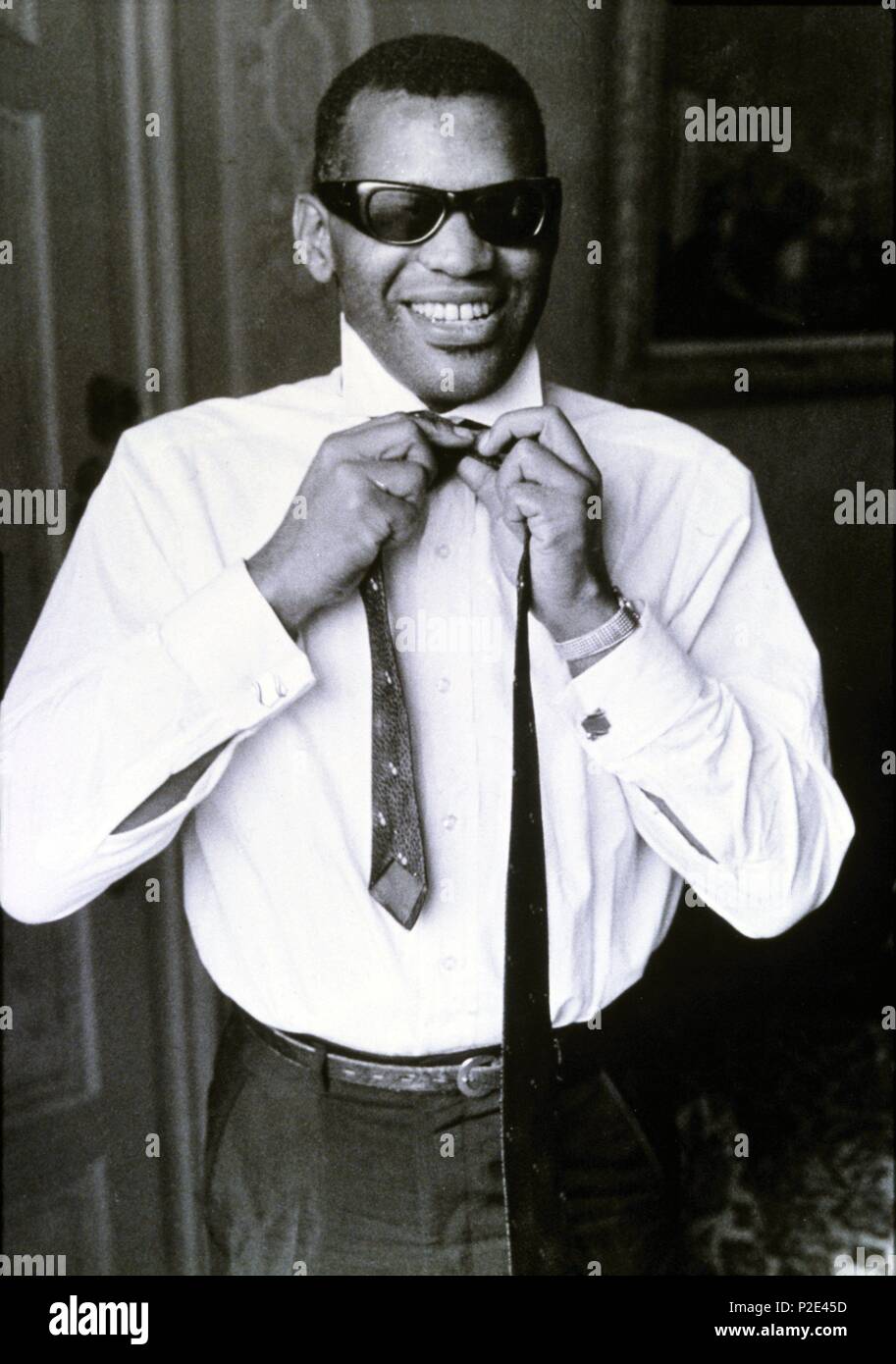 Musicien américain Ray Charles. Banque D'Images