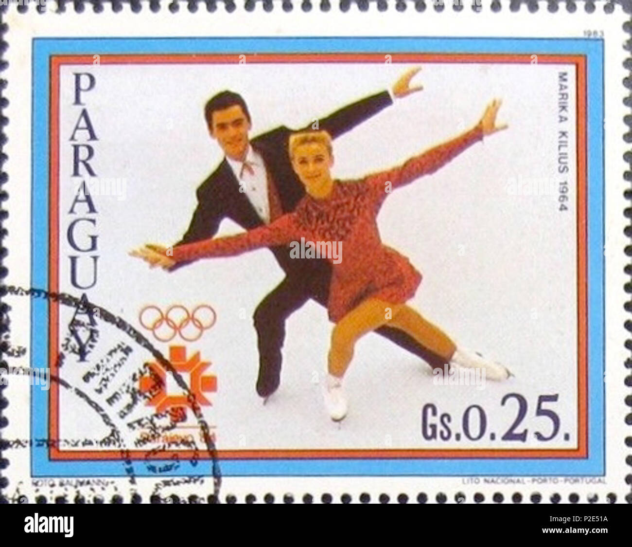 33 Marika Kilius et Hans-Jürgen Bäumler Paraguay 1983 stamp Banque D'Images