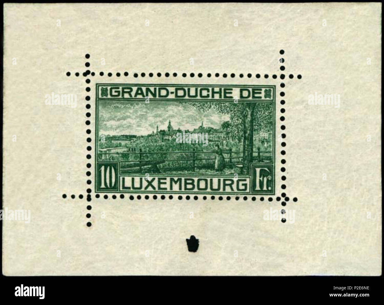 . Anglais : Première feuille souvenir du monde, Luxembourg, 1923, Scott # 151.  ? ? ? ? ? ? ? ? ? ? ? ? ? ? ?  ? ? ? ?  ? ? ? ? ? ? ? ? ? ? ?, ? ? ? ? ? ?  ?  ? ? ? ? ( ? ? ? ? ? # 151), 1923. 25 septembre 2008 (date d'origine). Poste de Luxembourg 7 Bloc de Luxembourg, 1923.scott 151 Banque D'Images