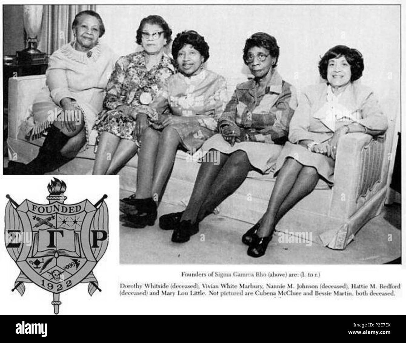 . Anglais : Fondateurs de Sigma Gamma Rho Sorority, Inc. . Gamma Sigma Rho 52 SigmaGammaRhoFounders Banque D'Images
