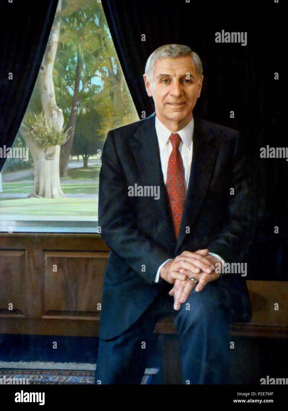 . Anglais : portrait officiel de George Deukmejian comme gouverneur de Californie . 1983. Inconnu 22 George Deukmejian culture Portrait officiel Banque D'Images