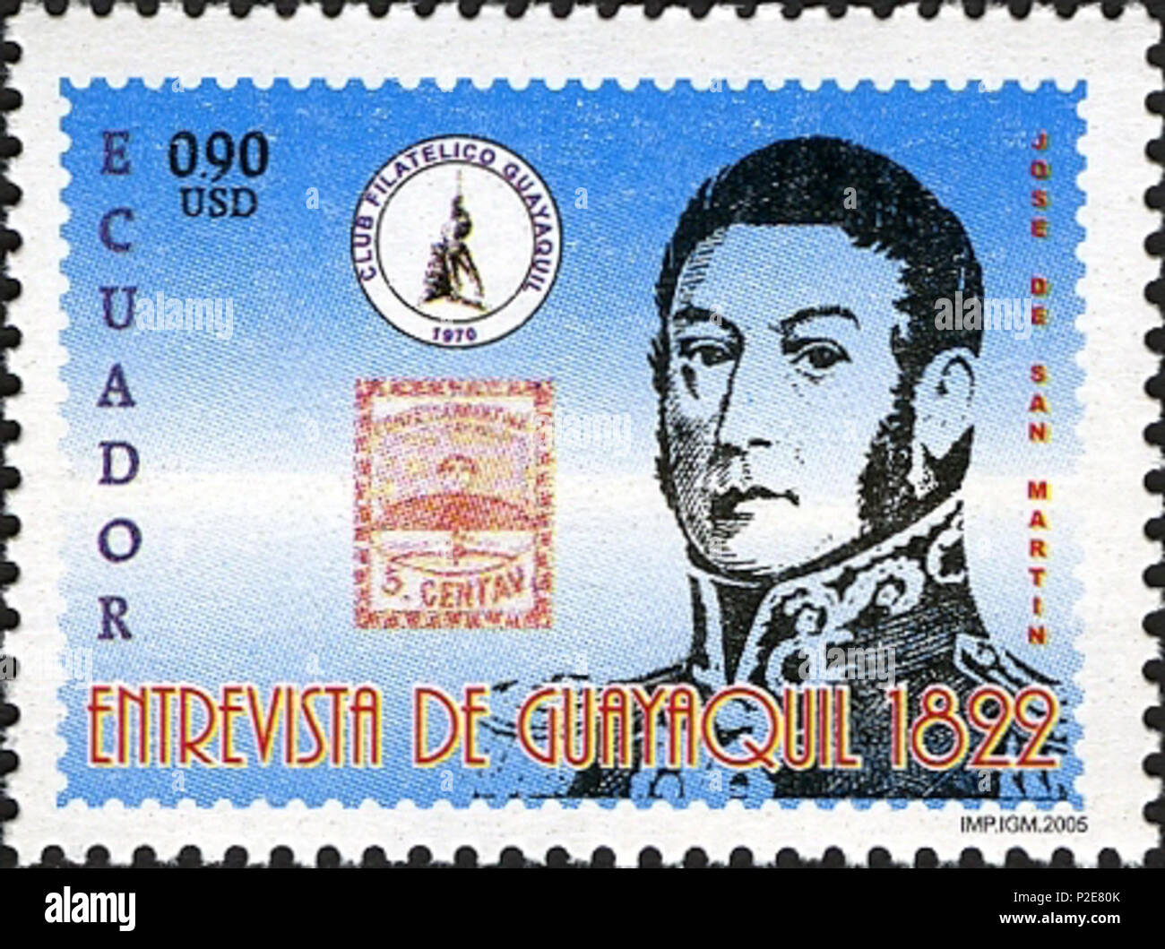 . Rbaycanca Ekvador Az ? : internationai depuis markas ?, 2005 English : les timbres de l'Equateur, 2005 . L'année 2005. Poster de l'Equateur 54 timbres de l'Equateur, 2005-19 Banque D'Images