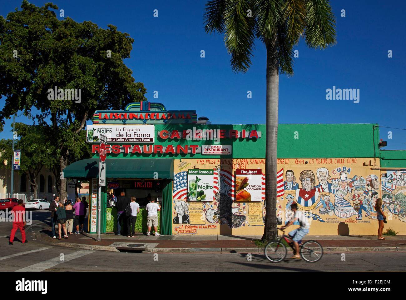 États-unis, Floride, Miami, restaurant cubain sur la Calle Ocho, dans le quartier de Little Havana, dans le centre-ville de Miami Banque D'Images