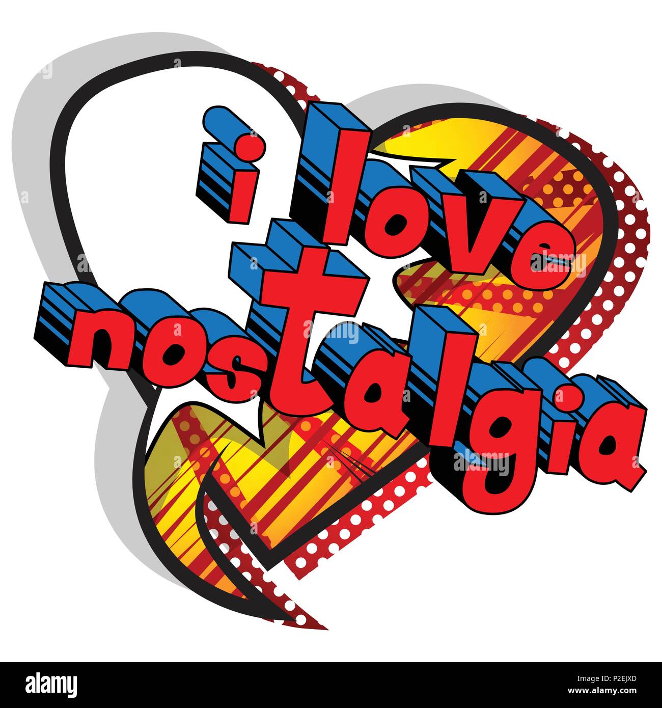 J'aime la nostalgie - comic book style word sur fond abstrait. Illustration de Vecteur