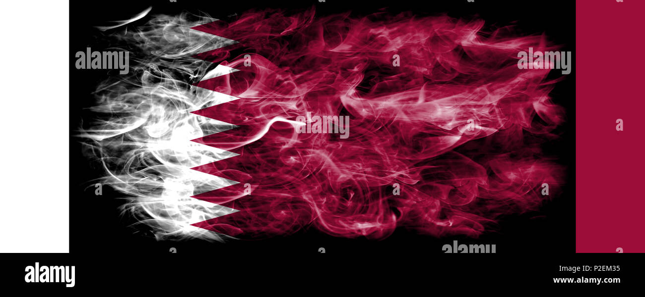 Qatar drapeau de fumée Banque D'Images
